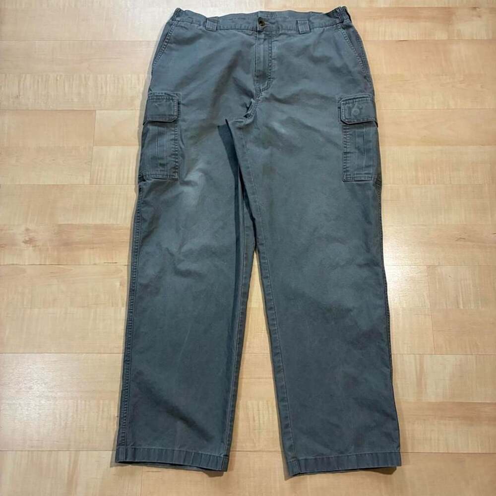 L.L. Bean Comfort Waist Cargo Pants 38x32 Grey Cotton